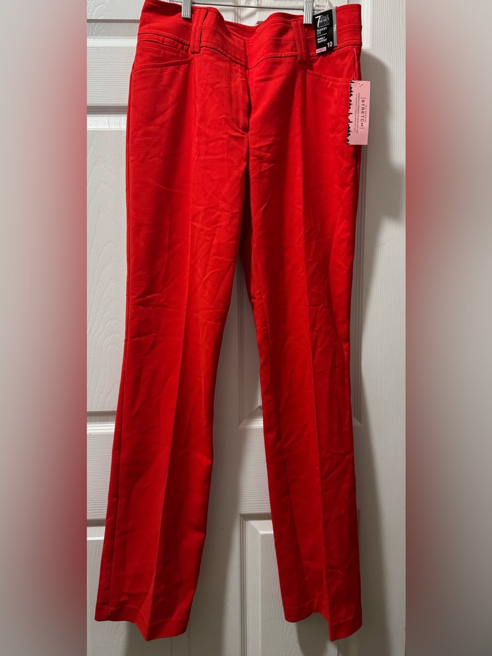 New York & Company Bright Red Straight-Leg Pants